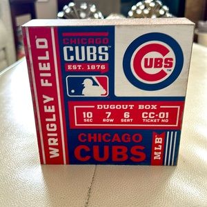 CHICAGO CUBS DEEP WOOD BLOCK SIGN